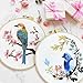 ERKOON 4 Sets Embroidery Kit for Beginners,Hummingbird and Flower Cross Stitch Set for Include Embroidery Cloth Hoops Threads for Craft Lover Hand Stitch (Flowers and Birds)