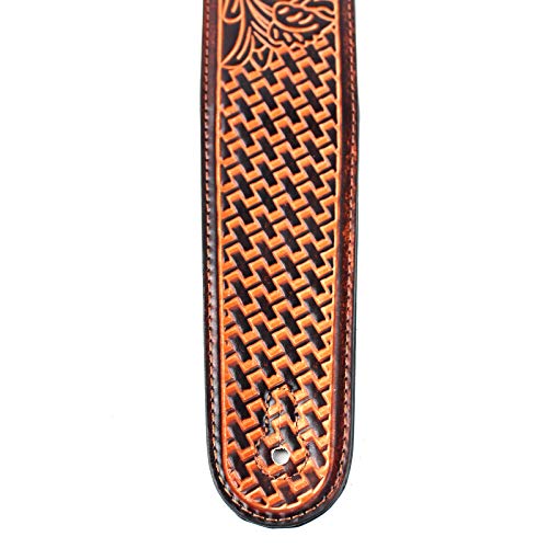 Walker and Williams GB-191 Bourbon Brown Eagle avec panier tissé et sangle rembourrée Texas Star - Les Beatles, Paul McCartney, John Lennon, RIngo Starr, George Harrison Walker and Williams GB-191 Bourbon Brown Eagle avec panier tissé et sangle rembourrée Texas Star – Image 4