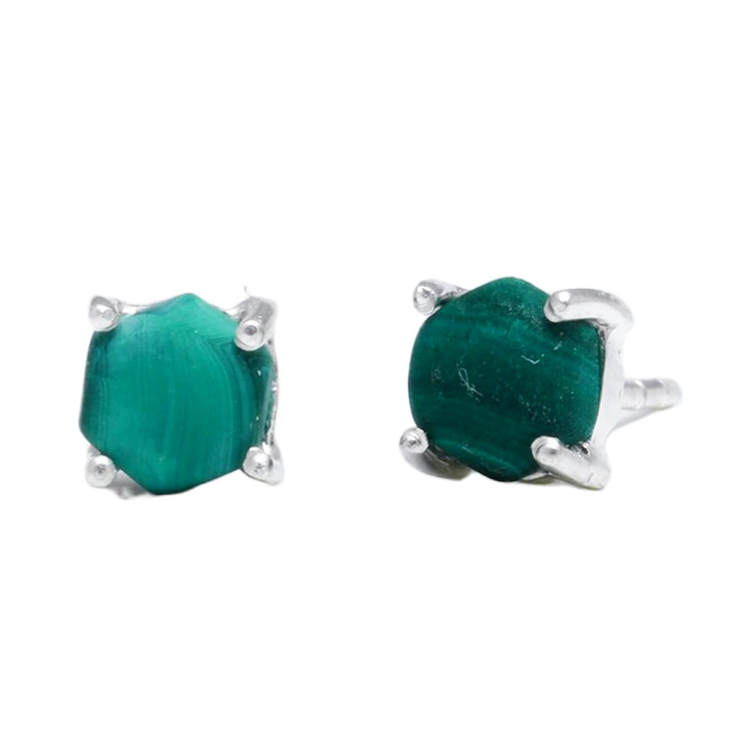 Boucles malachite naturelle d'exception et argent sterling 925