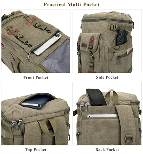 Image of WITZMAN Travel Backpack for Men Canvas Backpack Large Convertible Carry on Luggage Rucksack