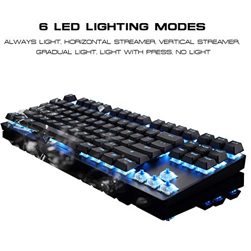 MOTOSPEED 2.4GHz Wireless/Wired Mechanical Keyboard 87Keys Led Backlit Blue Switches Type-C Gaming Keyboard for Gaming and Typing,Compatible for Mac/PC/Laptop - Thumbnail 5