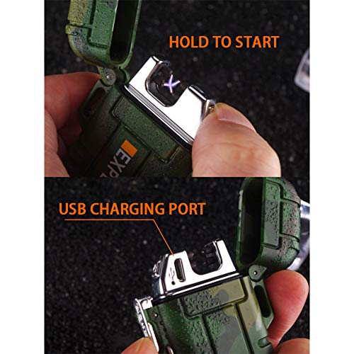 Briquet coupe-vent électrique à double arc plasma et recharge USB rapide