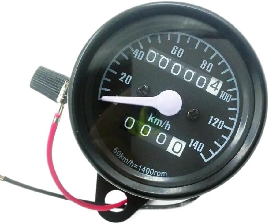 Motorcycle Odometer Gauge Black Retro Motorcycle Trip Odometer Tachometer Gauge