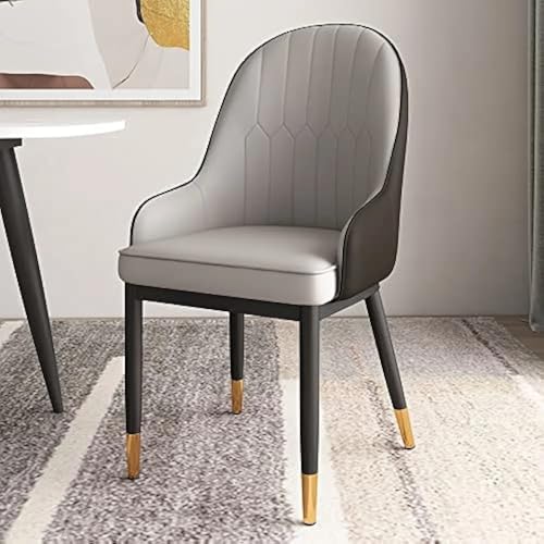 Image of Dream Furnishing - Set of 6 Dinning Chairs Elegant & Luxury Looks Strong Metal Frame Legs for Home Cafe Office Hotel (Black Silver Grey Set of 6)
