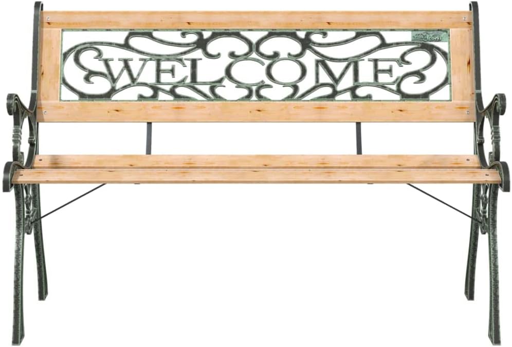 Garden Bench Wooden, Black Solid Firwood, Wrought Iron, PVC 48 in,Vintage Wooden Garden Bench with Rustic Design for Outdoor Use Patio Furniture