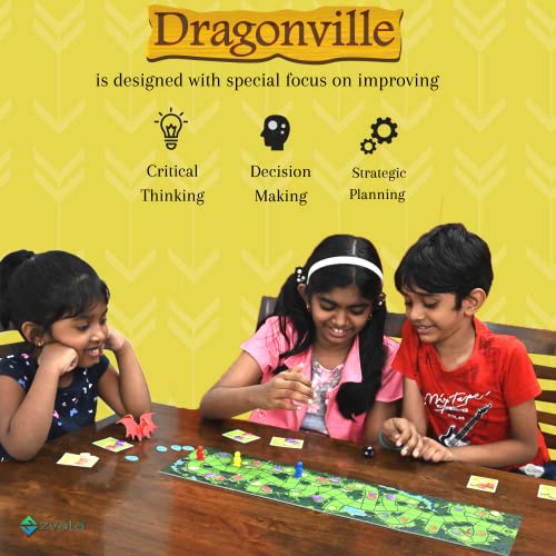Image of Dragonville Board Game - Multicolor | Quick Strategy Making Multiplayer Board Game for Kids, Adults and Families | Ages 6+ Years & for 2 to 5 Players | Birthday Gifting for Boys & Girls