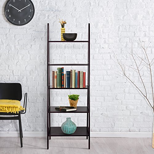 Casual Home 5-Shelf Ladder Bookcase, Espresso