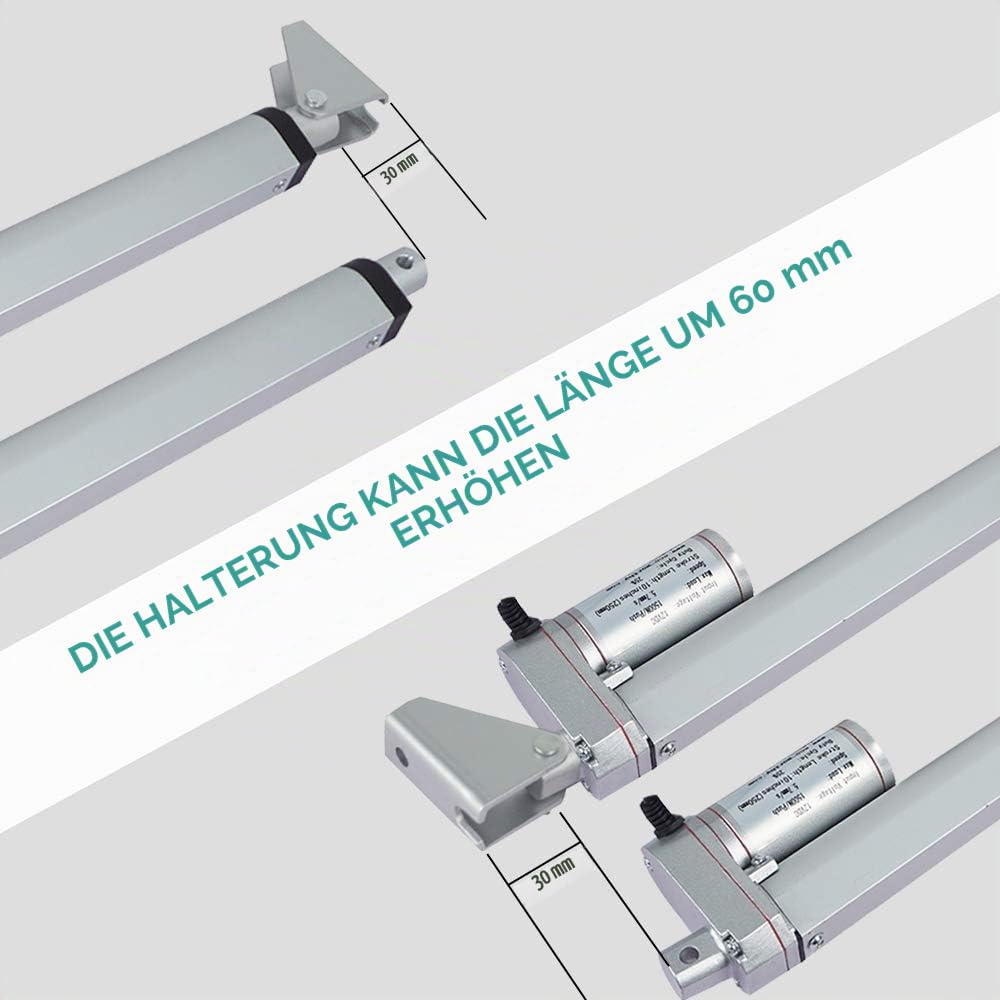 DCHOUSE Linearer Stellantrieb 12V Gleichstrom 350 mm, kabellose Fernbedienungs-Kit, 2 Stück