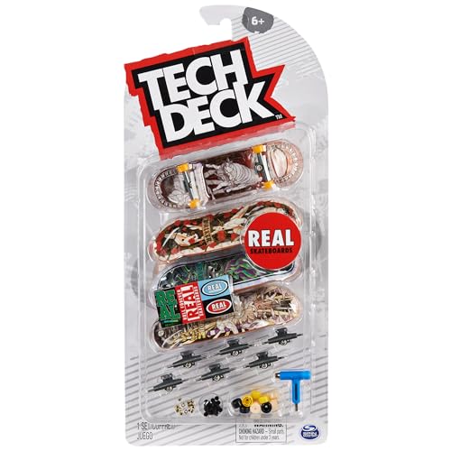 TECH DECK, Ultra DLX Fingerboard 4-Pack, Real Skateboards, Collectible and Customizable Mini Skateboards, Kids Toys for Ages 6 and up by TECH DECK - Used condition - US$13.10