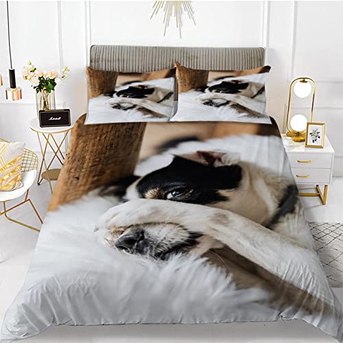 Housse de couette 160x200 avec fermeture éclair pratique en microfibre 110g