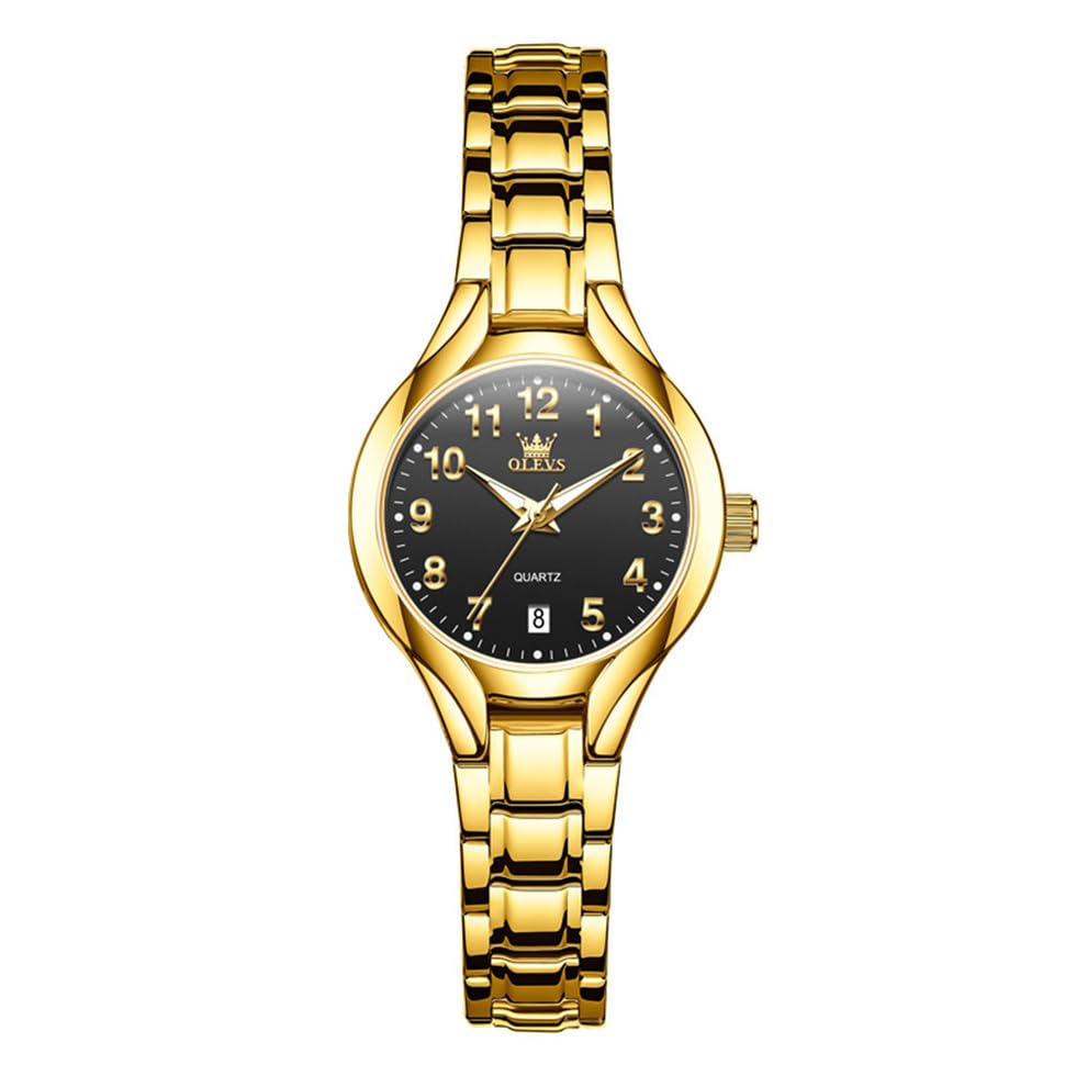 Image of OLEVS Womens Watches Original Analog Quartz Watch Stainless Steel Gold Luxury Dress Classic Easy Read Ladies Calendar Wrist Watches for Women