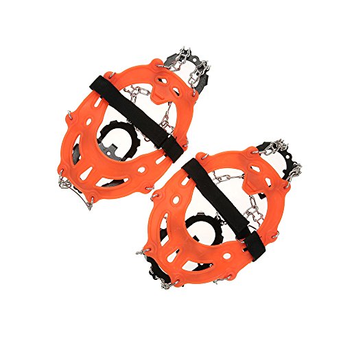 Crampon, Andoer 14 dentes, manganês, aço, crampons, nylon, correia, sapatos, antiderrapante, capa, o