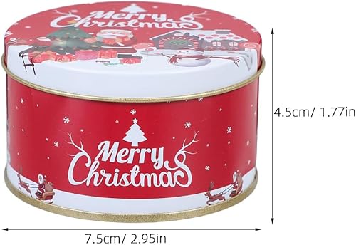 Miniatura 4 de DOITOOL Latas de galletas de Navidad con tapas, pequeña caja de metal para dulces, mini cajas de dulces de hojalata para regalar recuerdos de fiesta