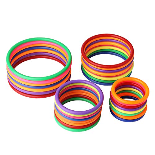 Hrlorkc 24Pcs Plastic Ring Toss Game Set Rings For Ring Toss For Kids Outdoor Games Plastic Carnival Rings Carnival Games For Carnival Party And Parent-Child Games… #TOP4