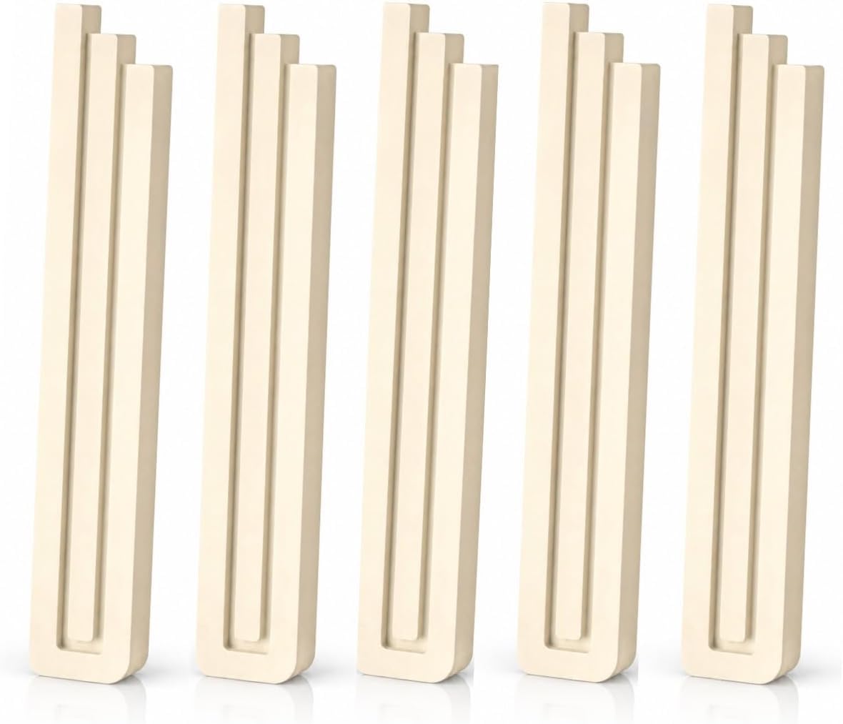 Mezuzah Case – Shin-Shaped Design Black Aluminum (5, Beige-Cream)