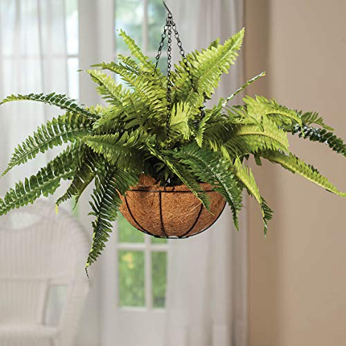Oakridge Fully Assembled Artificial Fern Hanging Basket Set Of 2 – Indoor/Outdoor Use – 23 ½” L #TOP2