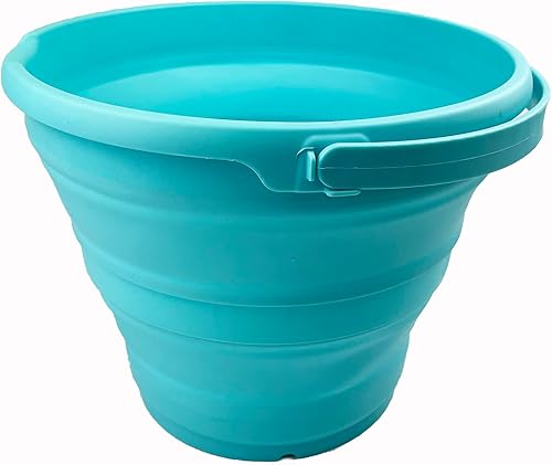 Miniatura 95 de SAMMART Cubo de plástico plegable de 10 L (2.6 galones), bañera redonda plegable, cubo de agua portátil para pesca, bote de agua para exteriores