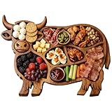 Tablas de Embutidos | Bandeja para Servir con diseño de | Plato de Tabla de quesos de Madera | Exhibición de Galletas de Carne y Frutas para refrigerios | Accesorio de vajilla entretenido | Uso p