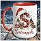 Personalized Christmas Mugs with Initial Letter and Name 11Oz 15Oz, Custom Christmas Initial Mugs with Name Text, Personalized Mug Xmas Gifts For Family Friends Team Company Decoration