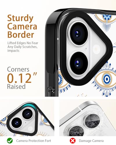 Sholbrak [3 in 1 Designed for iPhone 16 Case Cute Evil Eye Pattern Protective Phone Case Cover 6.1" Screen Protector + Camera Lens Protector【2X Military Grade Drop Tested / 6.6ft Drop Protection】 — view 5