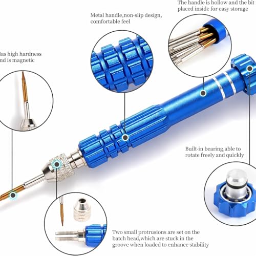 Image of SCHOFIC 5-in-1 Multifunctional Small Precision Pocket Mini Screwdriver Set for Eyeglass, Smartphone, Tablet, Watch Repair Tool Kit (Random Color)