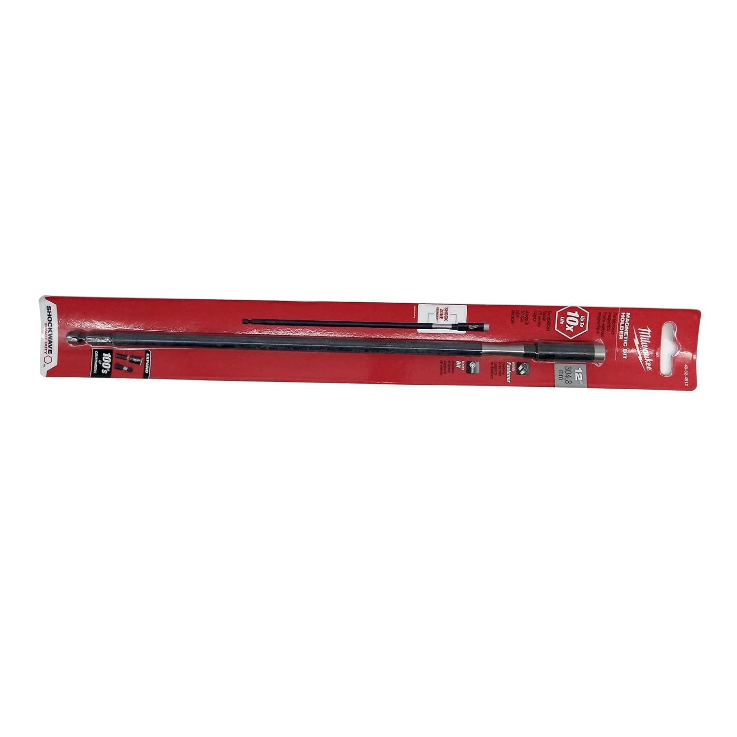 Milwaukee 48-32-4512 Shockwave Impact Duty 1/4" Hex Shank Magnetic 12” Bit Holder
