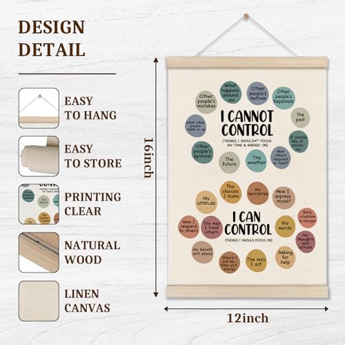 Image of DOI-LANEE Calming Strategies Poster Hanger Frame, Mental Health Inspirational Wall Art 16x12 Inch, Motivational Wall Decor, Therapy Office Decor, Motivational Posters for School Counselor Psychology