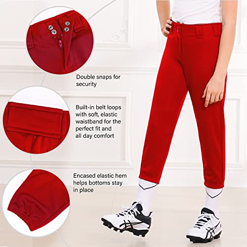 Stelle Calças de softbol para meninas jovens e crianças calças de beisebol Fastpitch com bolsos meni