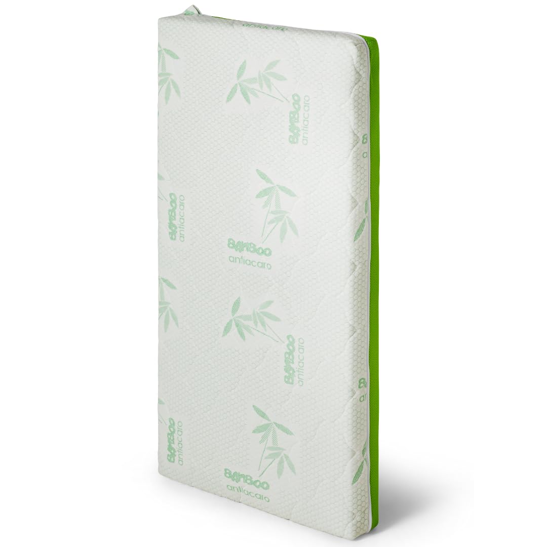 EPSELIA Babybettmatratze Bambu Bio – 63 X 123 X 14 Cm, Milbendicht, Atmungsaktives 3D-Gewebe