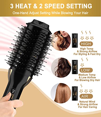 Professional Blowout Hair Dryer Brush, Upgraded One Step Hot Air Brush, Hair Dryer & Volumizer & Volumizing Styler Comb, Negative Ion Straightening Brush For All Hair Types, Oval Shape Design #TOP3