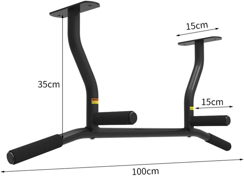 Pull-up bar Horizontal Pole Indoor Perforated Wall-Mounted Pull Rod Used for Home Gym Strength Fitness Training Equipment 300kg Load-Bearing (Color : Black) (Black)