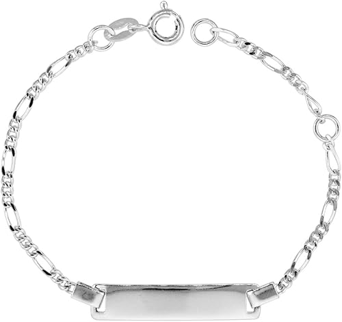 Miniatura 6 de Pequeñas pulseras de identificación de plata esterlina para mujeres pequeñas y niñas, se adaptan a muñecas de 5 a 6 pulgadas