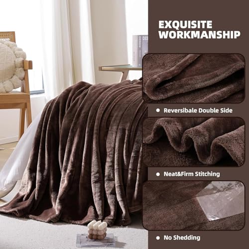Image of Harleen Blankets, 250 GSM Super Soft Flannel Cozy Blankets for Single Bed, Washable Lightweight Blanket for Couch Sofa Bed Office, Warm Plush Blankets for All Season (60 inchx90 inch) (Coffee, Single)