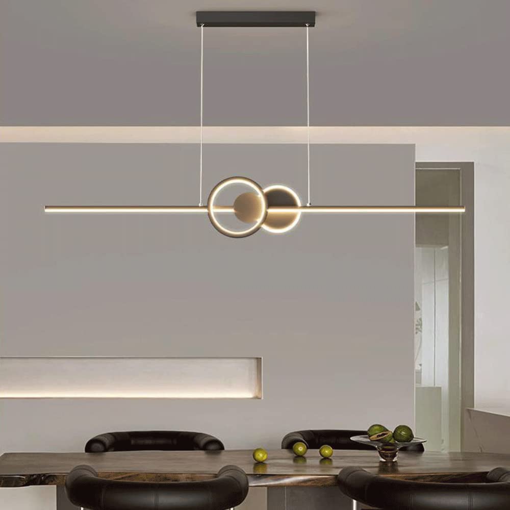 39,4" Ultracienka długa lampa wisząca, liniowa metalowa lampa wisząca z białym akrylowym kloszem, nowoczesny żyrandol LED, wiszące lampy do jadalni, wiszące lampy do wyspy kuchenne