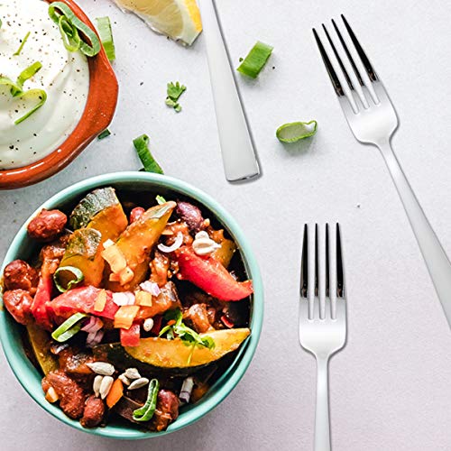 image for no bran 6-Piece Dinner Forks Set 4 Tines Table Fork Flatware Stainless