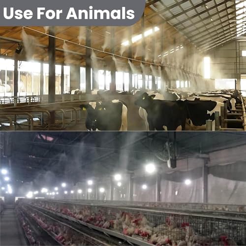 Image of Homenote DIY Automatic Mist Maker Fogger Kit for Dairy Farm & Home | Cooling Fogar Misting System Kit for Garden, Home, Poultry Farm | CUT THE PIPE YOURSELF | 150 GPD Pump, 15 Nozzles & 30m Pipe