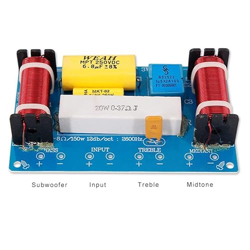 Drisentri 2Pcs 120W Speaker 3 Way Audio Frequency Divider Loudspeaker 3 Unit Crossover Filters For Speakers #TOP4