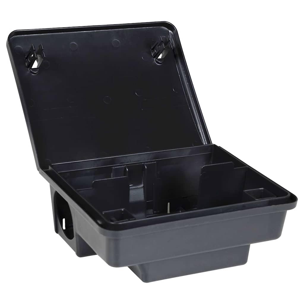 Mausefallen STK. Schwarz aus Polypropylen 23x19x9, mit Köderhalter und Sicherheitssystem, Wiederverwendbar, Innen und Außen Einsatz für Nagetierbekämpfung im Wald und Revier