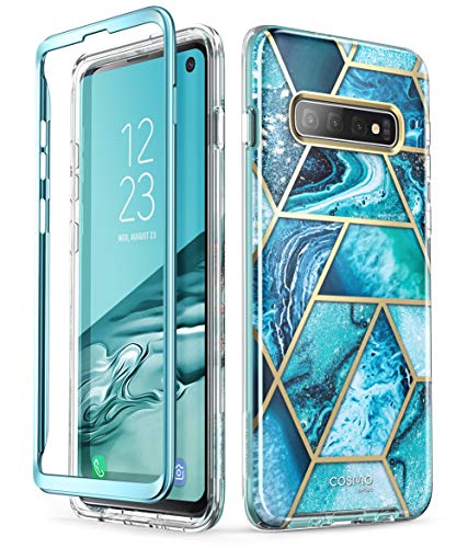 i-Blason Cosmo Series Designed for Samsung Galaxy S10 Case, Stylish Full-Body Protective Bumper Case Without Built-in Screen Protector for Galaxy S10 2019 Release (Ocean)