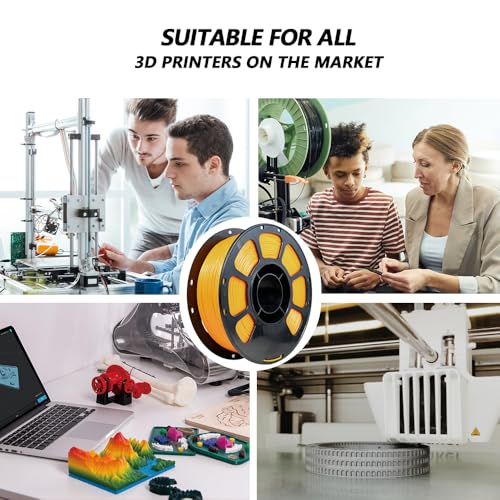 Image of iBOSS 3D Printer Filament, Temperature Color Change PLA+ Filament 1.75mm+ /-0.02mm, Neatly Wound 3D Printing Filament, Fit for Most FDM 3D Printers, 1KG Spool. (Orange to Yellow)