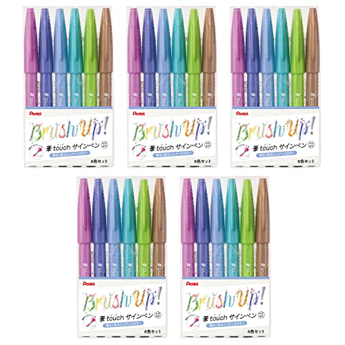 Pentel SES15C-6STC Stylos à pointe tactile pinceau pour calligraphie