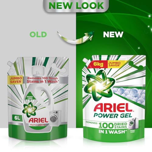 Image of Ariel Power Gel Liquid Detergent for Front Load - 6kg | Removes 100 Dried Stains in 1 Wash | Faster Dissolving | Long-Lasting Fragrance | Color Protection | At the price of Powders