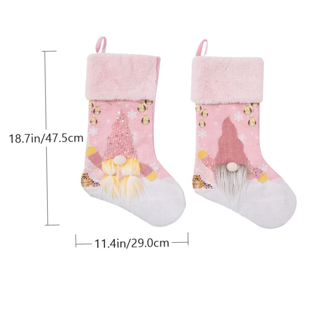 Alipis 3 Juegos Calcetín De Navidad Iluminado Medias De Navidad Decoraciones Árbol De Navidad Media De Navidad Calcetines Navideños Brillantes Rosa Lino De Imitación 2 Piezas * 3