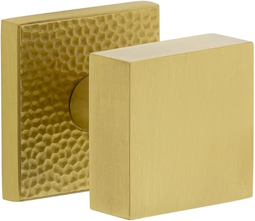 Viaggio 624824 Roseta martillada satinada de latón cuadrado, con fondo de maniquí individual