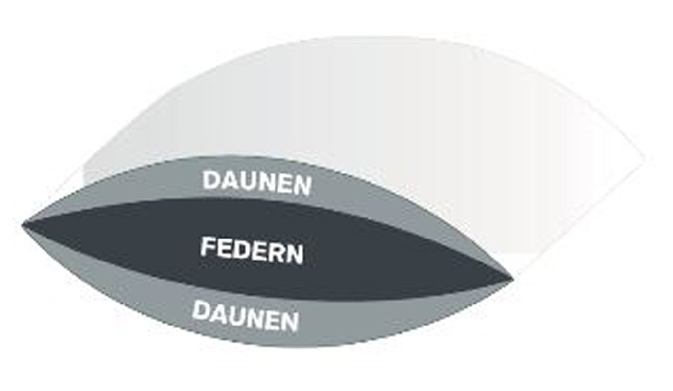 Luxus 3-Kammer Seitenschläferkissen/Stillkissen 40x200 Daunen und Federn