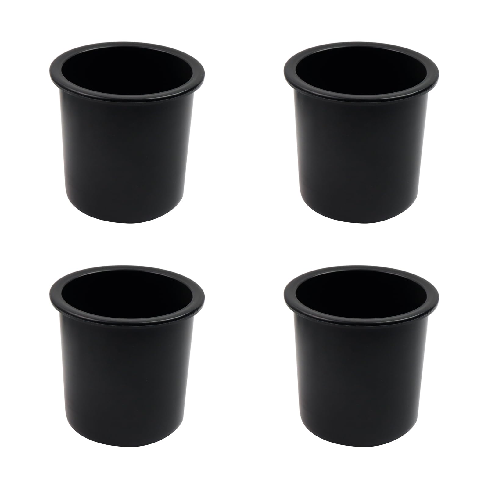 Dnyta 4pcs 4.2" x 4" Black Plastic Cup Holder Insert, Sofa Recliner Car Seat Cups Holder Replacement, Couch Cups Poker Table Cup Holders, for Table,