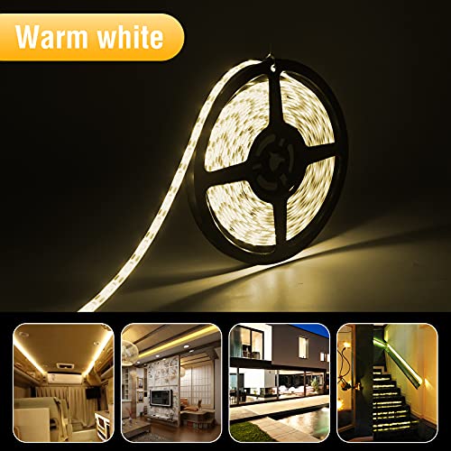 Zcfine Solar Strip Lights With Remote,300 Led/16.4Ft，With 8 Lighting Modes Auto On/Off, Ip67 Waterproof Light Strip (Warm White, 16.4Ft) #TOP2