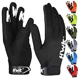 HWK Motorcycle Gloves for Men & Women - Comfortable Tactical Protection with Non-Slip Neoprene Palm Padding, Versatile Temperature Resistant - Black, 2XL - Bike Gloves