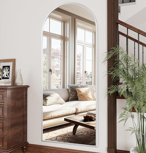 Image of OGCAU 70 inchx26 inch Arched Full Length Mirror, Floor Full Body Mirror, White