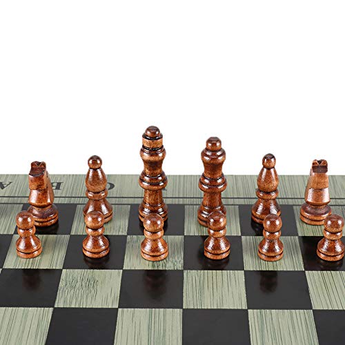 DECDEAL Jogo de Xadrez Internacional De Xadrez Jogo De Xadrez De Madeira Portátil Para Viagens de Fa